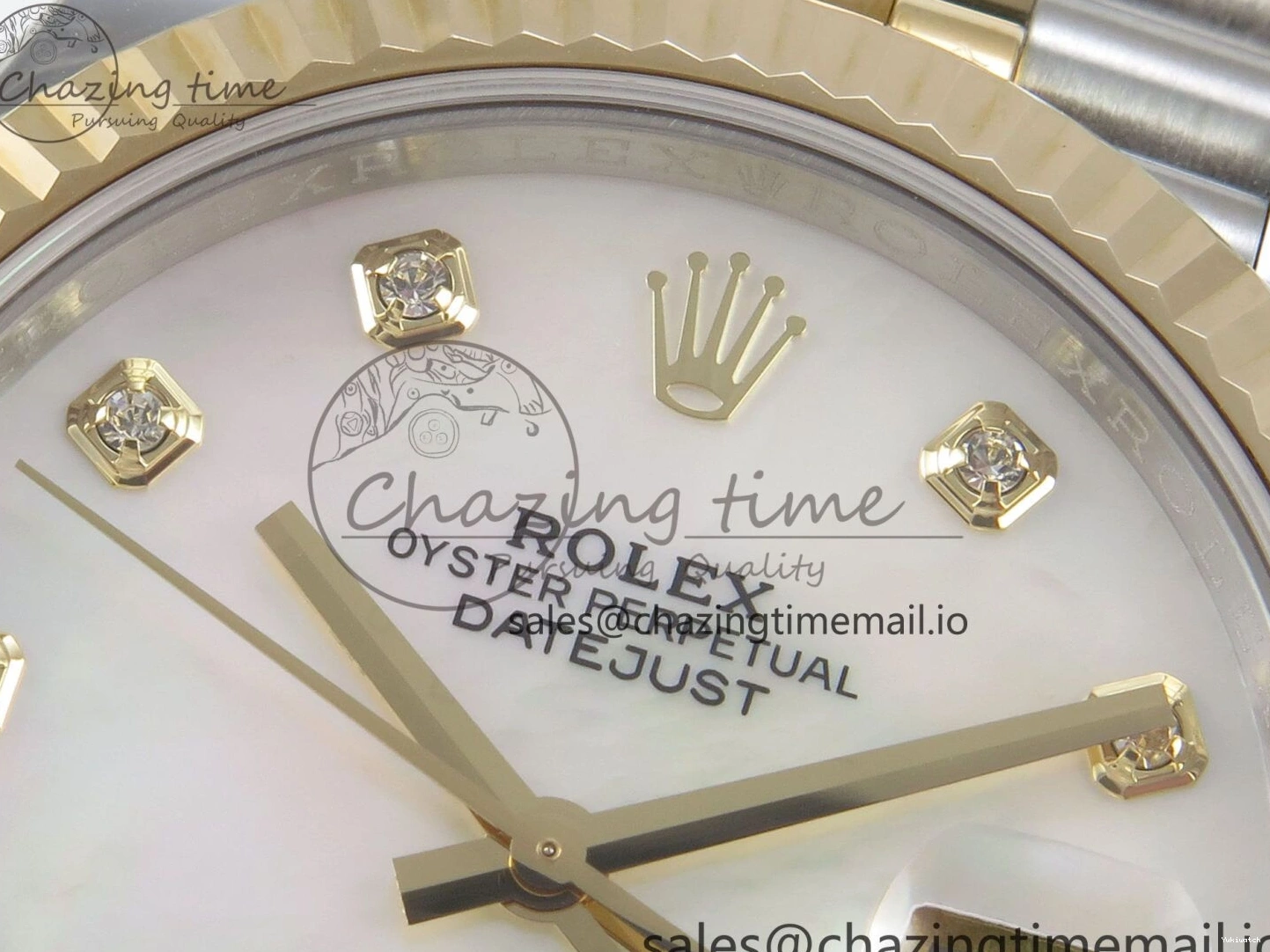 on Edition MOP DateJust White SS 41mm SS Bracelet Jubilee YG Dial Best 126333 3EF YG Diamond SA3235 1:1 0416